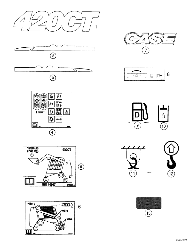 Схема запчастей Case IH 420CT - (09-41A) - DECALS (420CT) (09) - CHASSIS