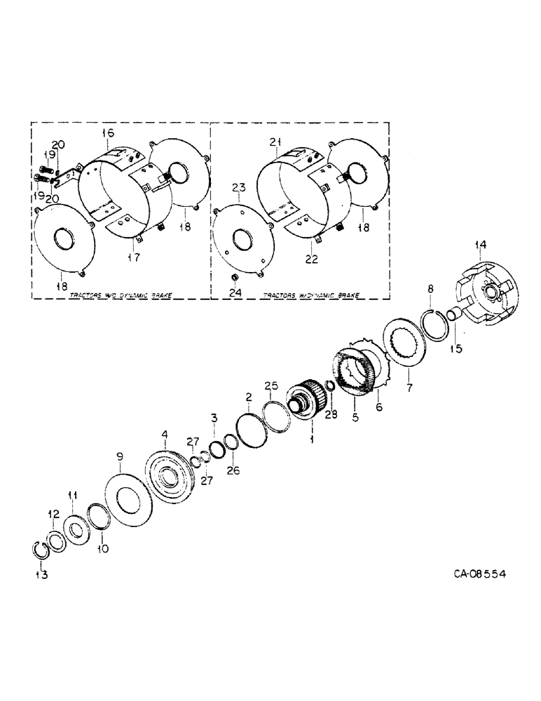 Схема запчастей Case IH 5488 - (07-53) - DRIVE TRAIN, ALL WHEEL DRIVE CLUTCH AND CARRIER, IN RANGE HOUSING, ALL WHEEL DRIVE TRACTORS (04) - Drive Train