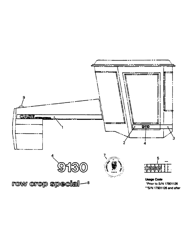 Схема запчастей Case IH 9130 - (09-5) - DECALS AND MEDALLIONS (13) - DECALS