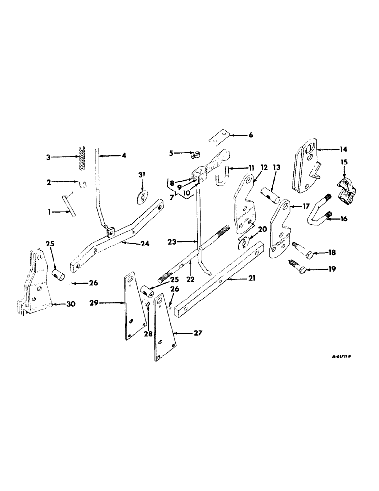 Схема запчастей Case IH 65 - (H-15) - FIRST AND SECOND GANG PARALLEL LINKAGE 