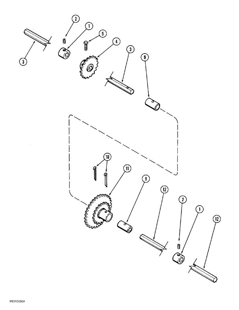 Схема запчастей Case IH 950 - (9B-08) - SECONDARY SEED DRIVE, 6 AND 8 ROW NARROW (09) - CHASSIS/ATTACHMENTS