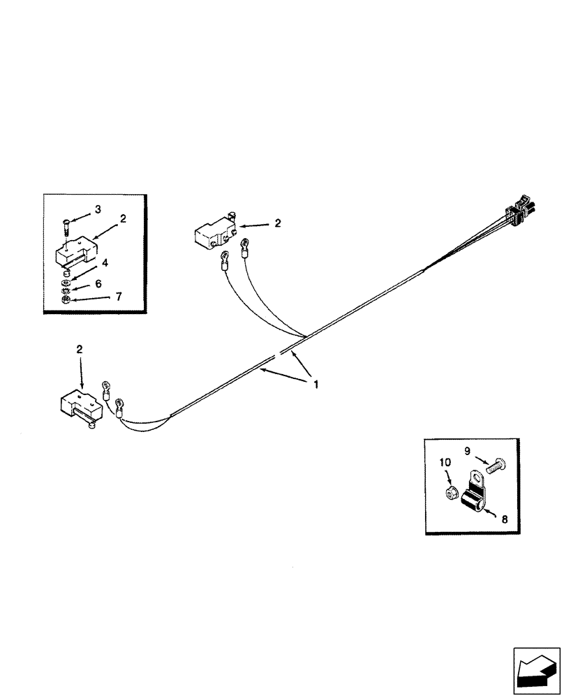 Схема запчастей Case IH 2577 - (55.100.19) - HARNESS - ROTOR LIMIT SWITCH (55) - ELECTRICAL SYSTEMS