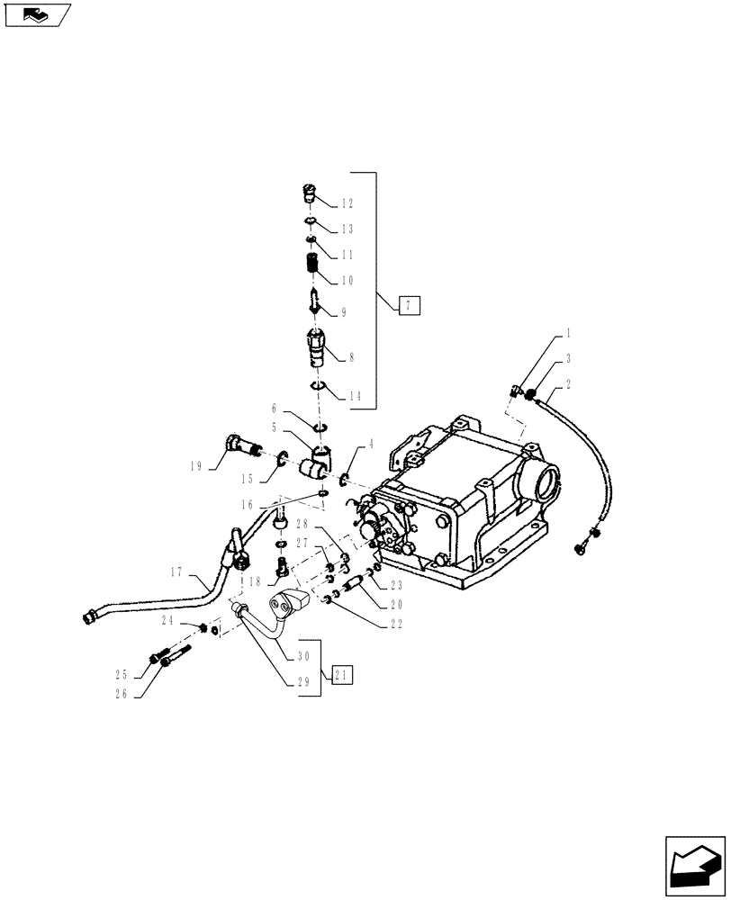 Схема запчастей Case IH FARMALL 65A - (35.100.01[02]) - HYDRAULIC LIFT CIRCUIT - REAR (35) - HYDRAULIC SYSTEMS