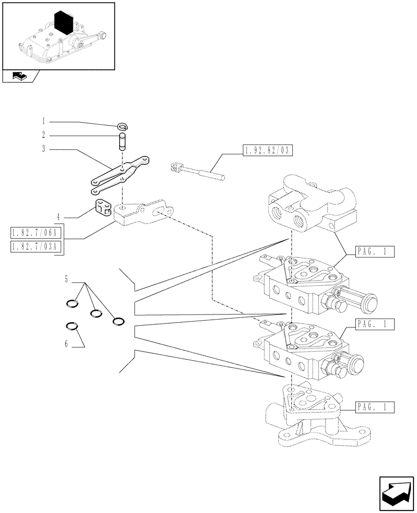 Схема запчастей Case IH FARMALL 95C - (1.82.7/06[02]) - 2 REAR REMOTE VALVES FOR MID-MOUNT AND MDC - RINGS (VAR.332108) (07) - HYDRAULIC SYSTEM