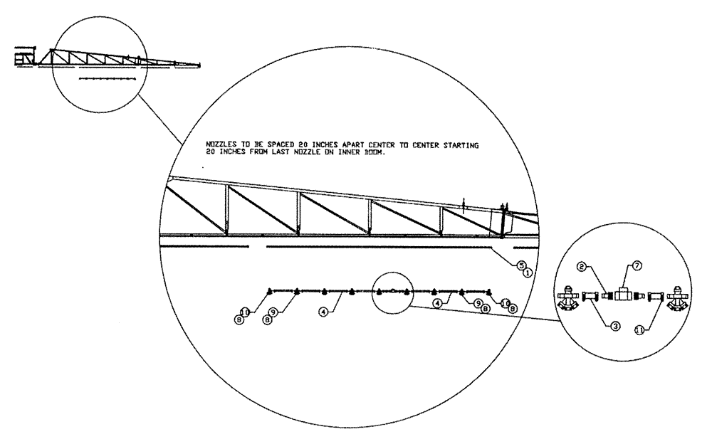 Схема запчастей Case IH PATRIOT WT - (07-004) - BOOM NOZZLE SPACING - MID BOOM (90) (09) - BOOMS