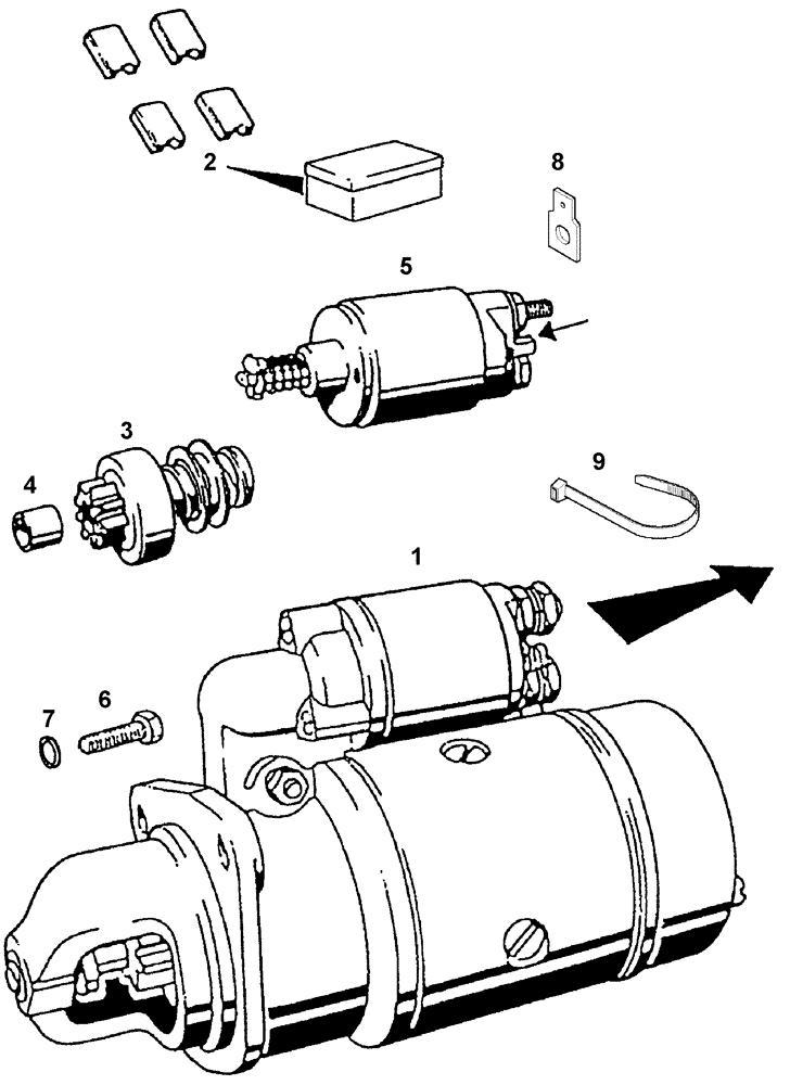 Схема запчастей Case IH C55 - (04-17[01]) - STARTER (04) - ELECTRICAL SYSTEMS