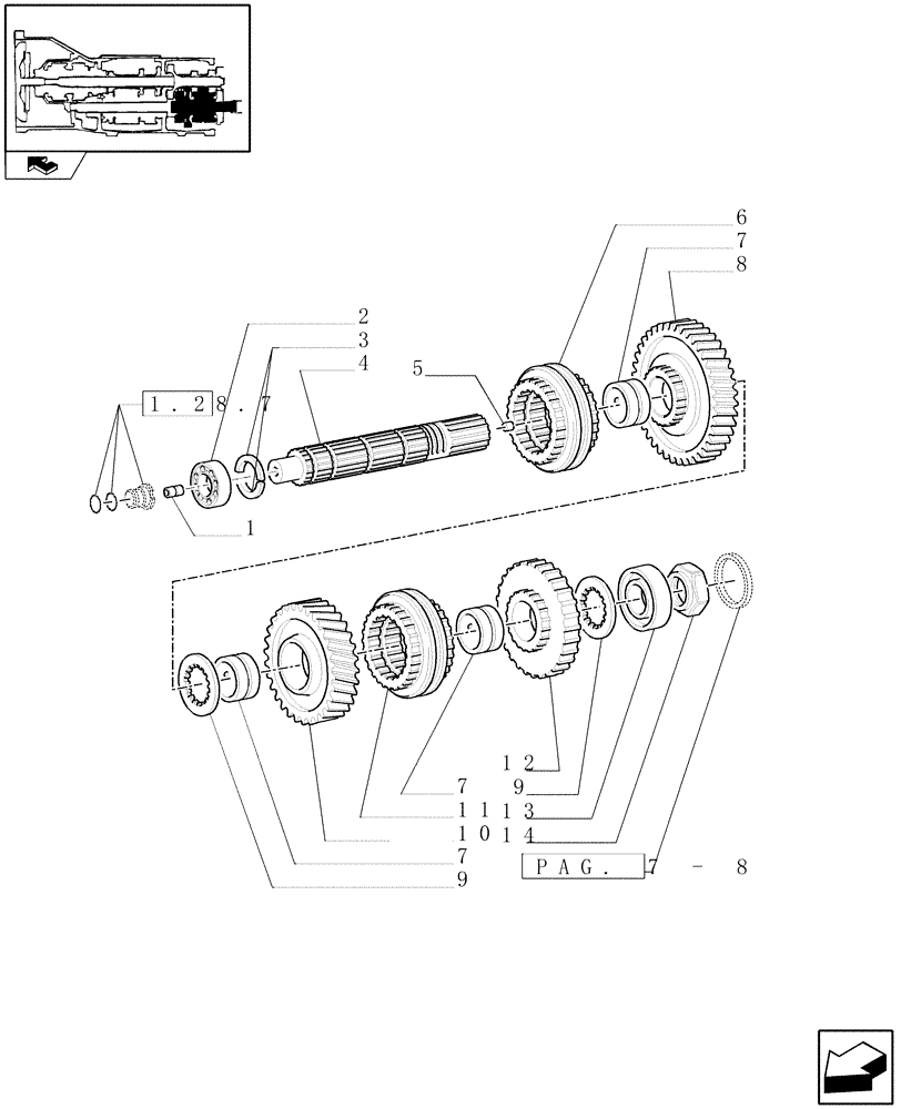 Схема запчастей Case IH PUMA 115 - (1.32.1[02]) - CENTRAL REDUCTION GEARS (03) - TRANSMISSION