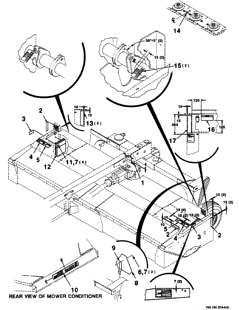 Схема запчастей Case IH DC515 - (9-04) - DECALS AND LOCATION DIAGRAM (09) - CHASSIS