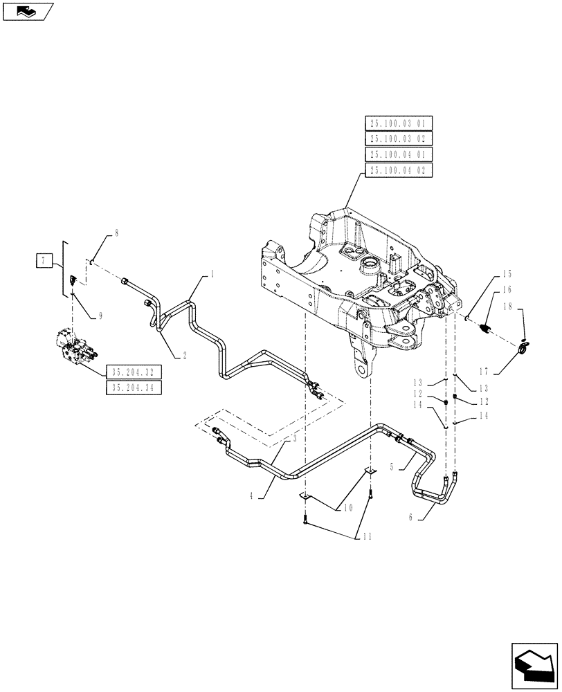 Схема запчастей Case IH PUMA 160 - (35.160.09) - VAR - 332814 - FRONT HPL - HYDRAULIC AUXILIARY COUPLERS (35) - HYDRAULIC SYSTEMS