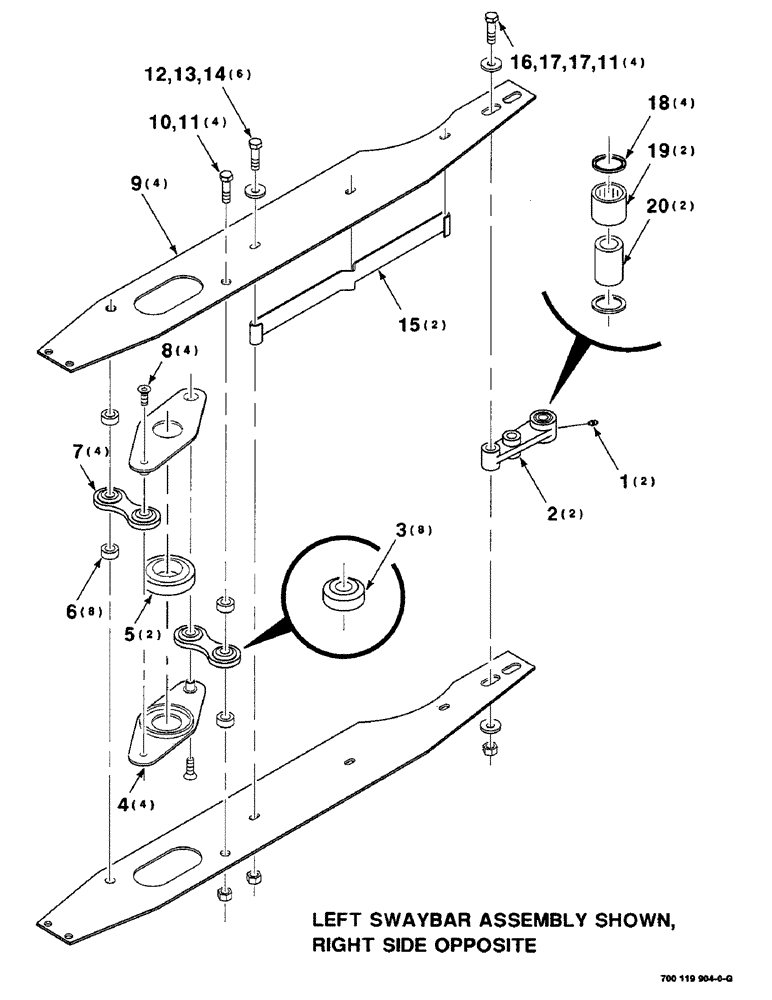 Схема запчастей Case IH 8830 - (2-18) - SWAYBAR ASSEMBLY, SERIAL NUMBER CFH0030159 THRU CFH0030378 (58) - ATTACHMENTS/HEADERS