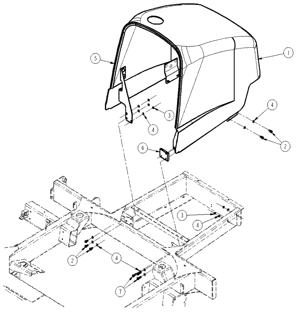 Схема запчастей Case IH SPX4260 - (04-027) - HOOD GROUP, UPPER Suspension & Frame