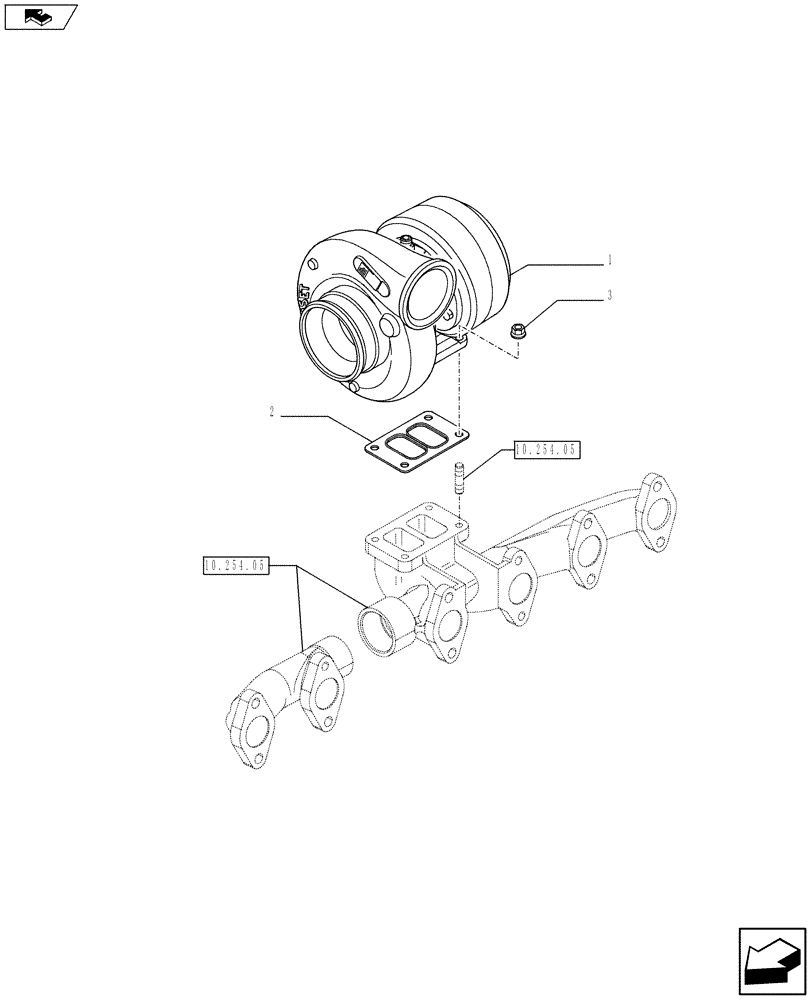 Схема запчастей Case IH F4HE9687F J100 - (10.250.01) - TURBOCHARGING (2859596) (10) - ENGINE