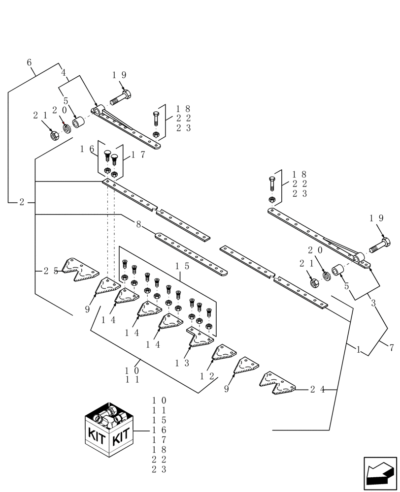 Схема запчастей Case IH HDX121 - (013[3]) - OVERSERRATED KNIFE ASSEMBLIES "T-REX", 7 SERRATIONS PER INCH (58) - ATTACHMENTS/HEADERS