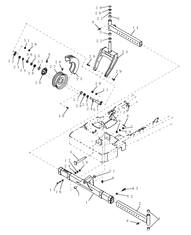 Схема запчастей Case IH WDX901 - (006) - REAR AXLE, ADJUSTABLE (27) - REAR AXLE SYSTEM