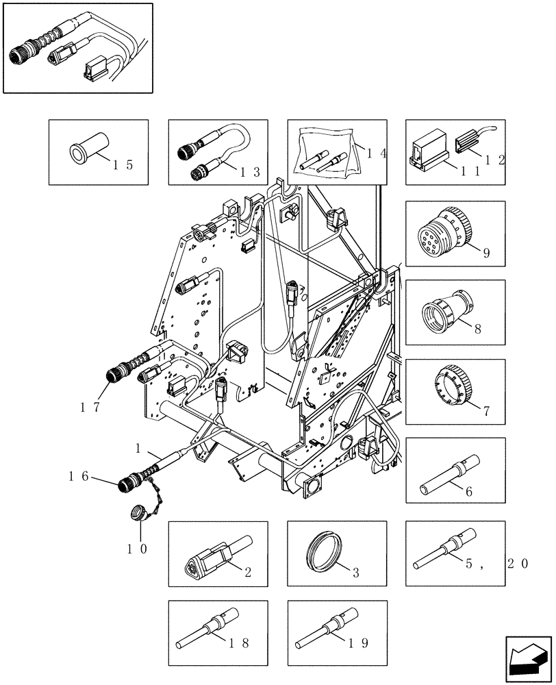 Схема запчастей Case IH RBX461 - (034) - ELECTRICAL, NET-TWINE (55) - ELECTRICAL SYSTEMS