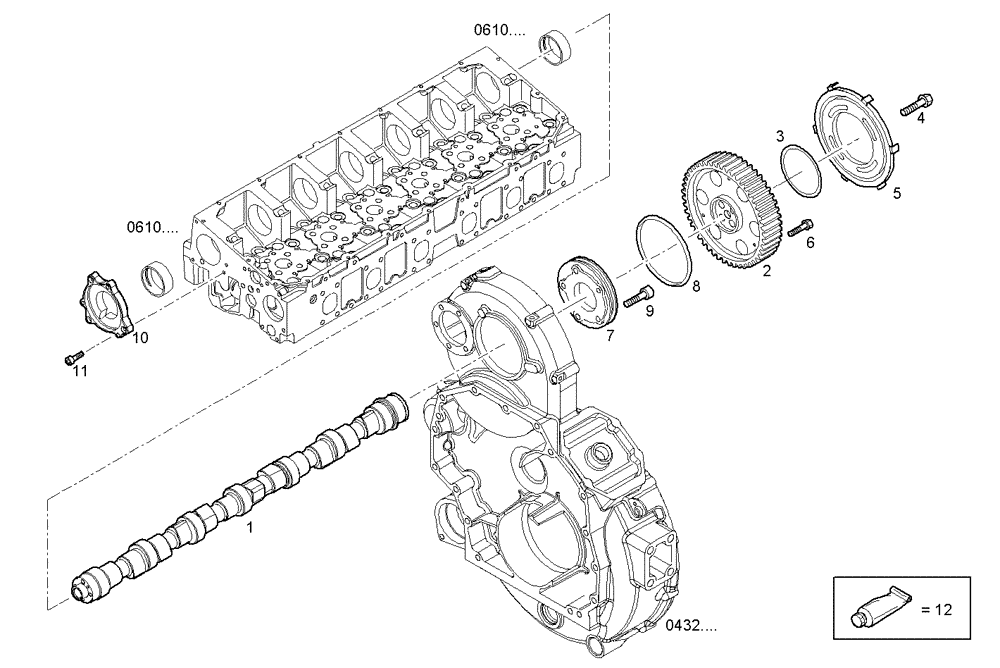 Схема запчастей Case IH F2CE9684M E008 - (1250.032) - TIMING PARTS 