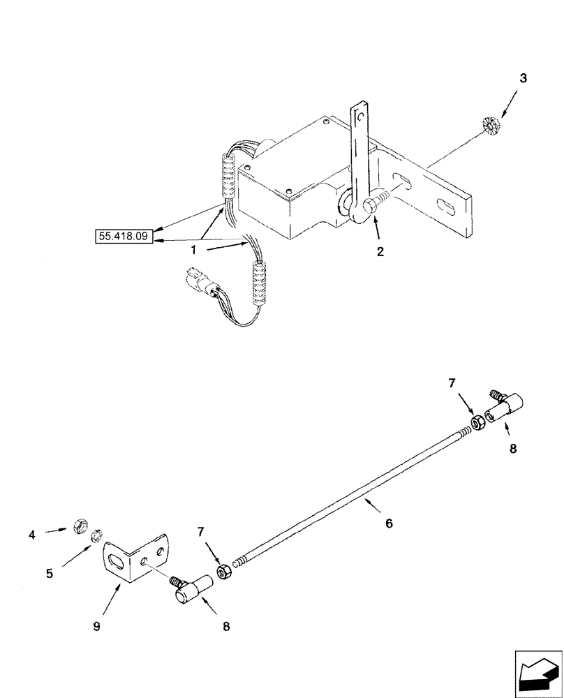 Схема запчастей Case IH 2588 - (55.418.11 ) - POTENTIOMETER, FEEDER POSITION - MOUNTING - RETURN TO CUT (55) - ELECTRICAL SYSTEMS