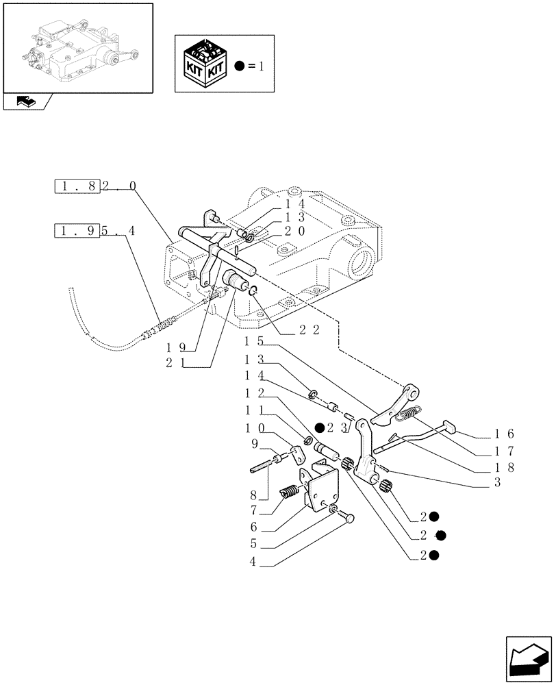 Схема запчастей Case IH FARMALL 105U - (1.82.5[02]) - LIFT - CONTROL PARTS (07) - HYDRAULIC SYSTEM