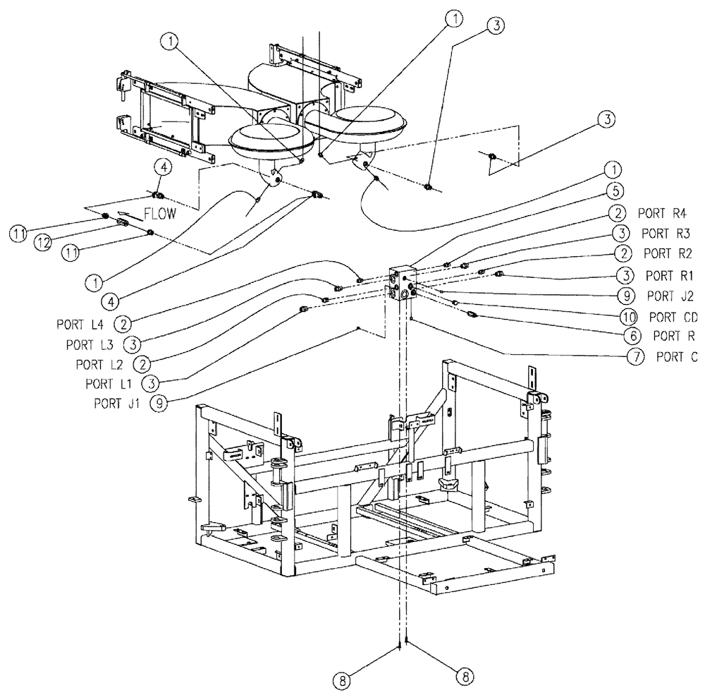 Схема запчастей Case IH 810 - (01-025) - FAN LOOP HYDRAULIC GROUP Basic Unit