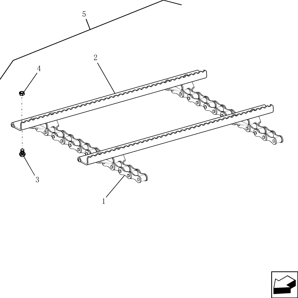 Схема запчастей Case IH 9010 - (60.105.03[03]) - CHAIN ASSY AND FEEDER SLATS - FULL LENGTH SLATS (60) - PRODUCT FEEDING