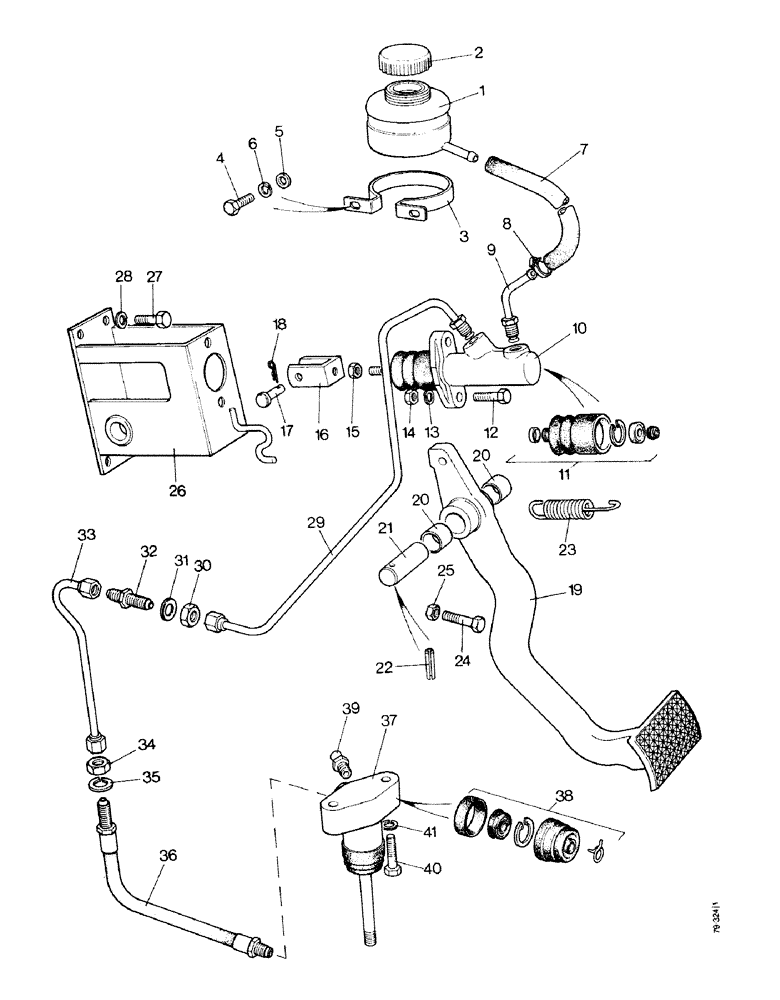 Схема запчастей Case IH 1490 - (C04-1) - TRANSMISSION CLUTCH RELEASE MECHANISM, HIGH PLATFORM (03.1) - CLUTCH