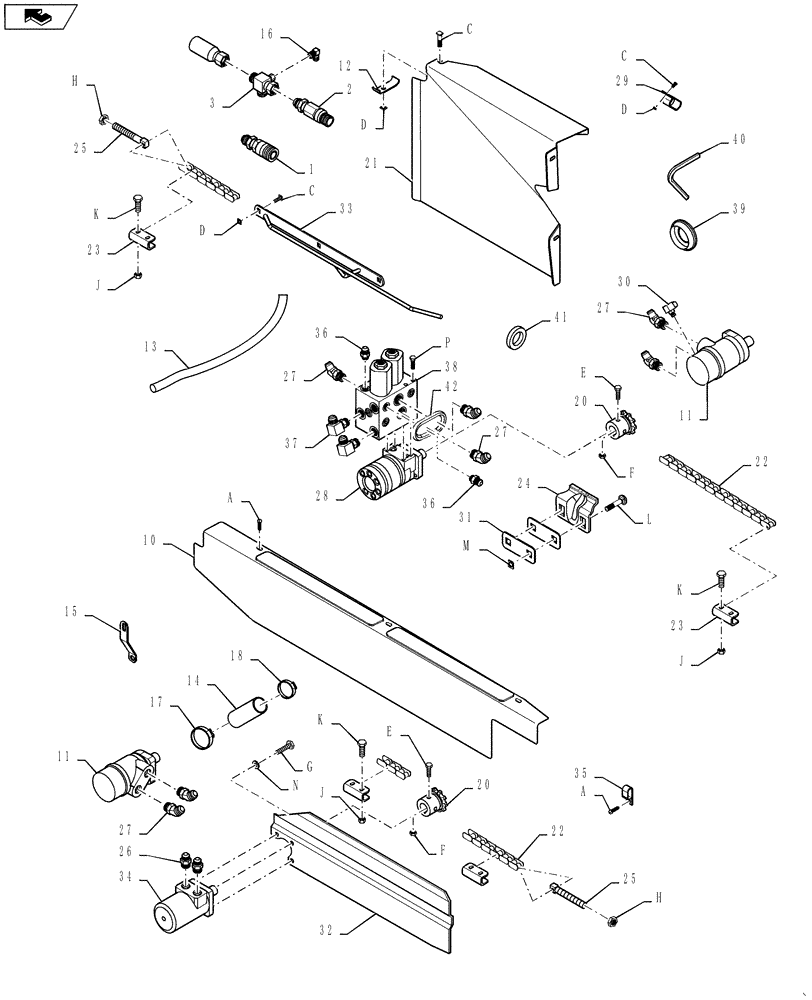 Схема запчастей Case IH 2162 - (09-17) - DRAPER DRIVE HYDRAULIC DECK SHIFT HEADERS (STANDARD COMPONENTS) 