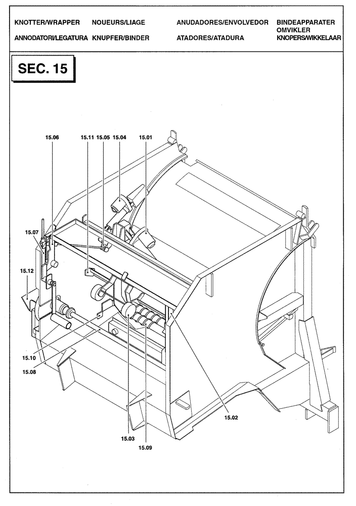 Схема запчастей Case IH RBX341 - (0.0031[01]) - SECTION LIST 15 - KNOTTER/WRAPPER (00) - GENERAL