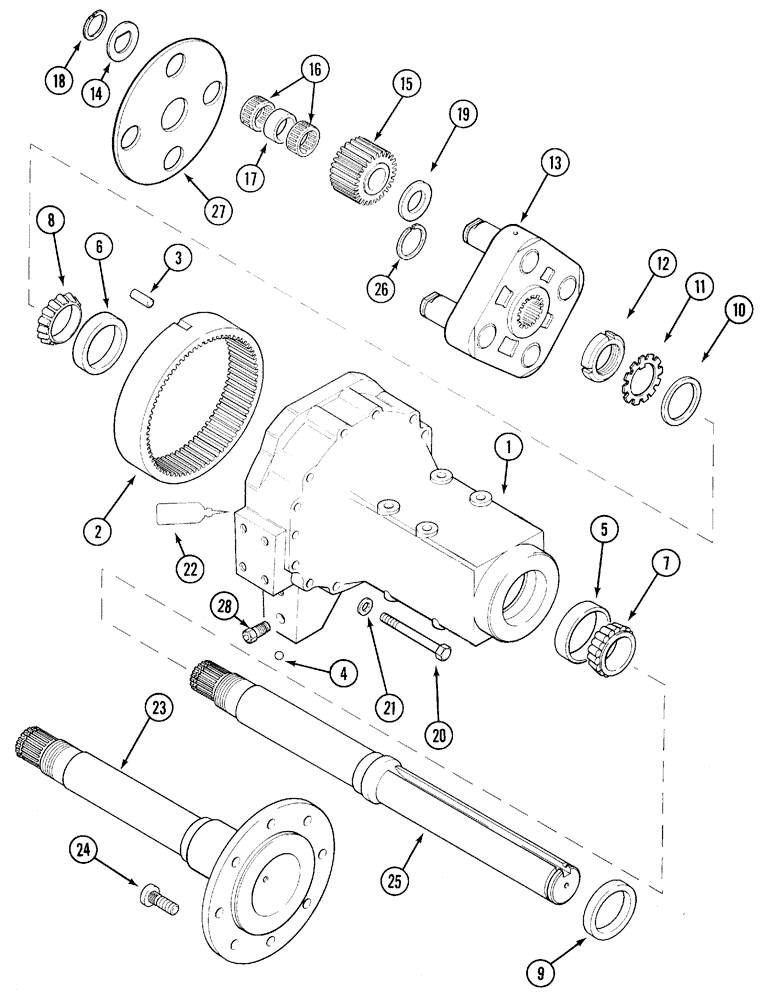 Схема запчастей Case IH 5130 - (6-038) - TRANSMISSION, REAR AXLE HOUSING AND CARRIERS (06) - POWER TRAIN