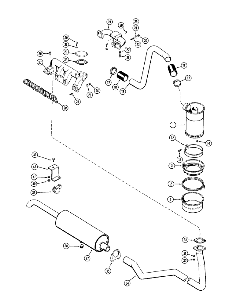 Схема запчастей Case IH M570AT - (006) - AIR CLEANER, MANIFOLD, MUFFLER, (159) SPARK IGNITION ENGINE (02) - ENGINE