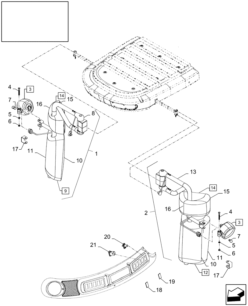 Схема запчастей Case IH AFX8010 - (E.32.A.74[1]) - MIRROR, REAR VIEW E - Body and Structure