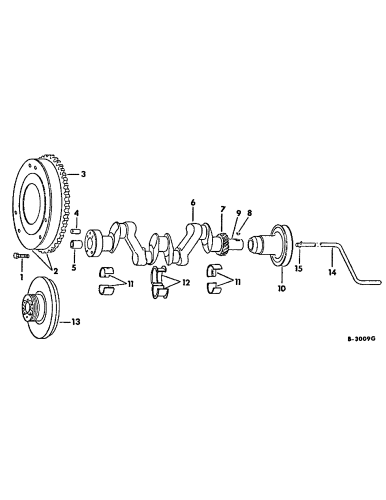 Схема запчастей Case IH FARMALL CUB - (12-10) - POWER, C-60 ENGINE, CRANKSHAFT AND RELATED PARTS Power