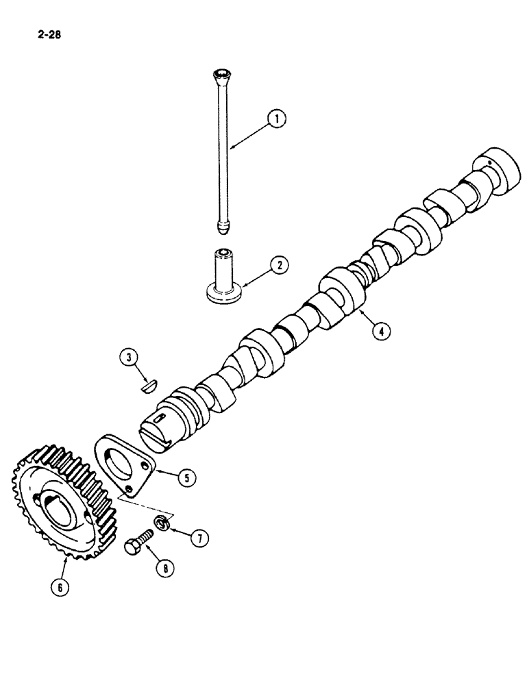 Схема запчастей Case IH 1620 - (2-028) - CAMSHAFT AND GEAR, D358 DIESEL ENGINE (01) - ENGINE