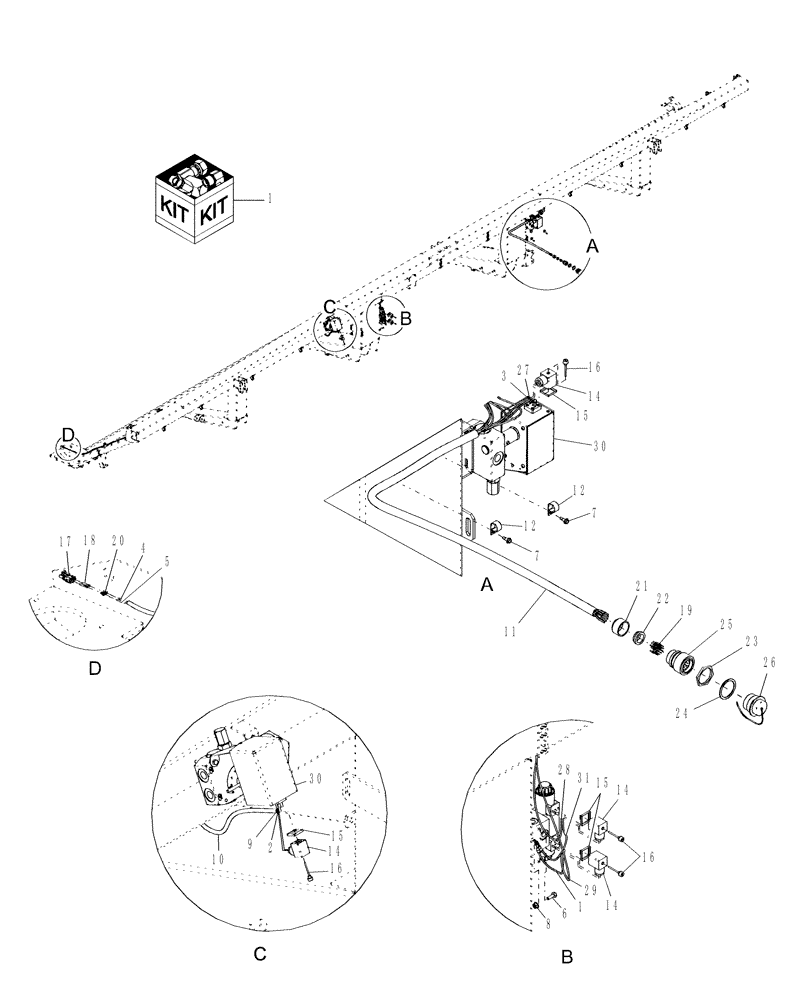 Схема запчастей Case IH DH212 - (20.03.01) - WIRE HARNESS, SINGLE SWATH (06) - ELECTRICAL