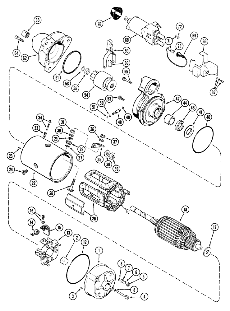 Схема запчастей Case IH 7250 - (4-030) - STARTER ASSEMBLY (04) - ELECTRICAL SYSTEMS