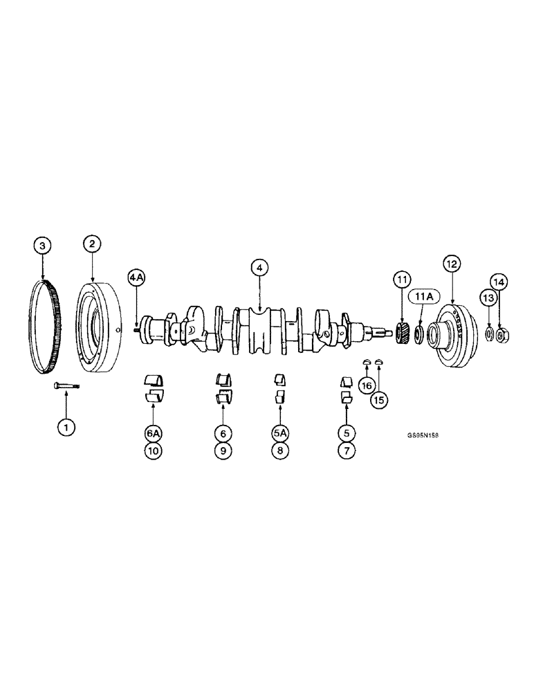 Схема запчастей Case IH D-236 - (4-06) - CRANKSHAFT, FLYWHEEL AND BEARINGS 