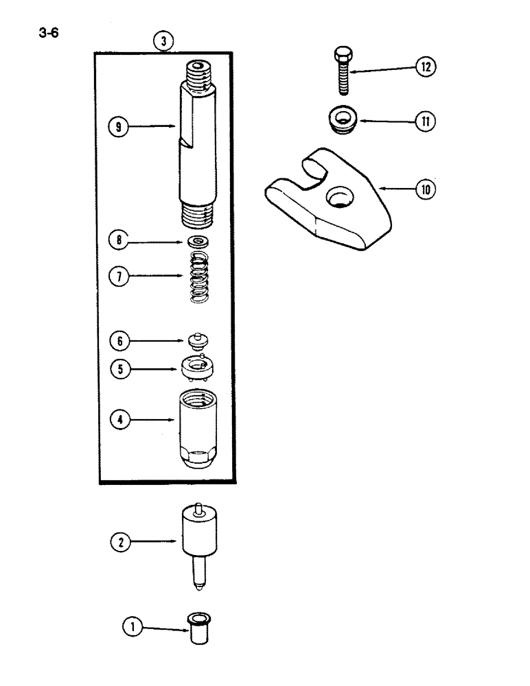 Схема запчастей Case IH 1620 - (3-006) - INJECTION NOZZLE HOLDER AND NOZZLE, D358 DIESEL ENGINE (02) - FUEL SYSTEM