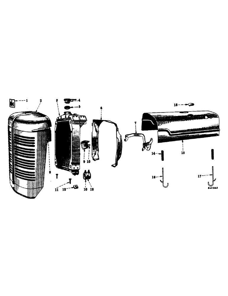 Схема запчастей Case IH SUPER C - (090) - CHASSIS, RADIATOR AND CONNECTIONS, GRILLE AND HOOD (12) - CHASSIS