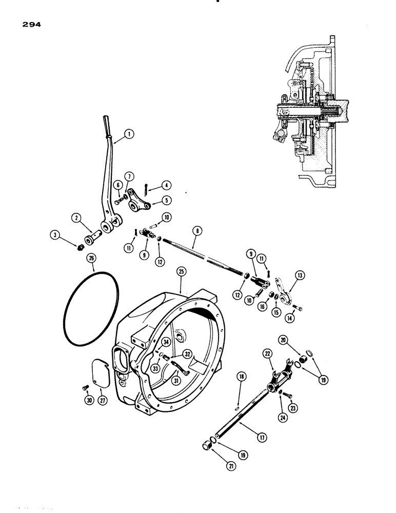 Схема запчастей Case IH 730 SERIES - (294) - CLUTCH HOUSING AND CONTROLS, STANDARD CLUTCH DRIVE, 730 GROVE (06) - POWER TRAIN