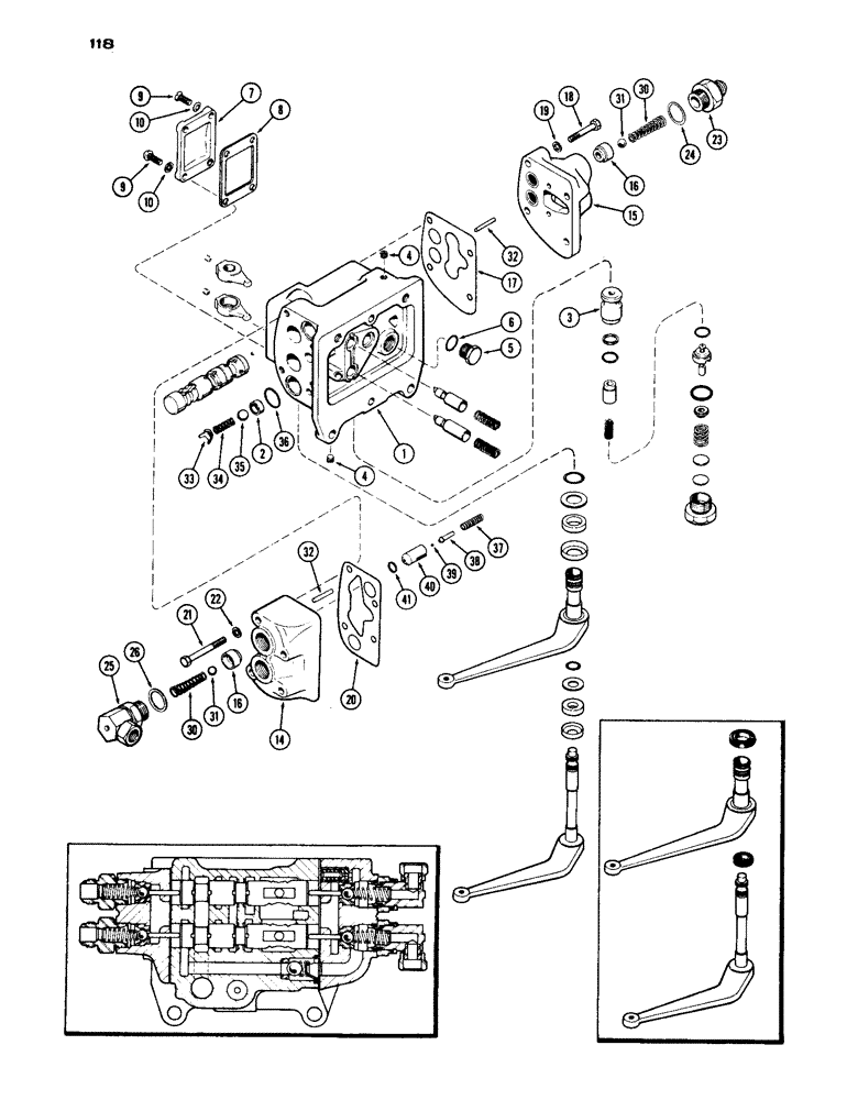 Схема запчастей Case IH 1030 - (118) - A57571 AUXILIARY VALVE, FIRST USED TRANSMISSION SERIAL NUMBER 2219218 (06) - POWER TRAIN