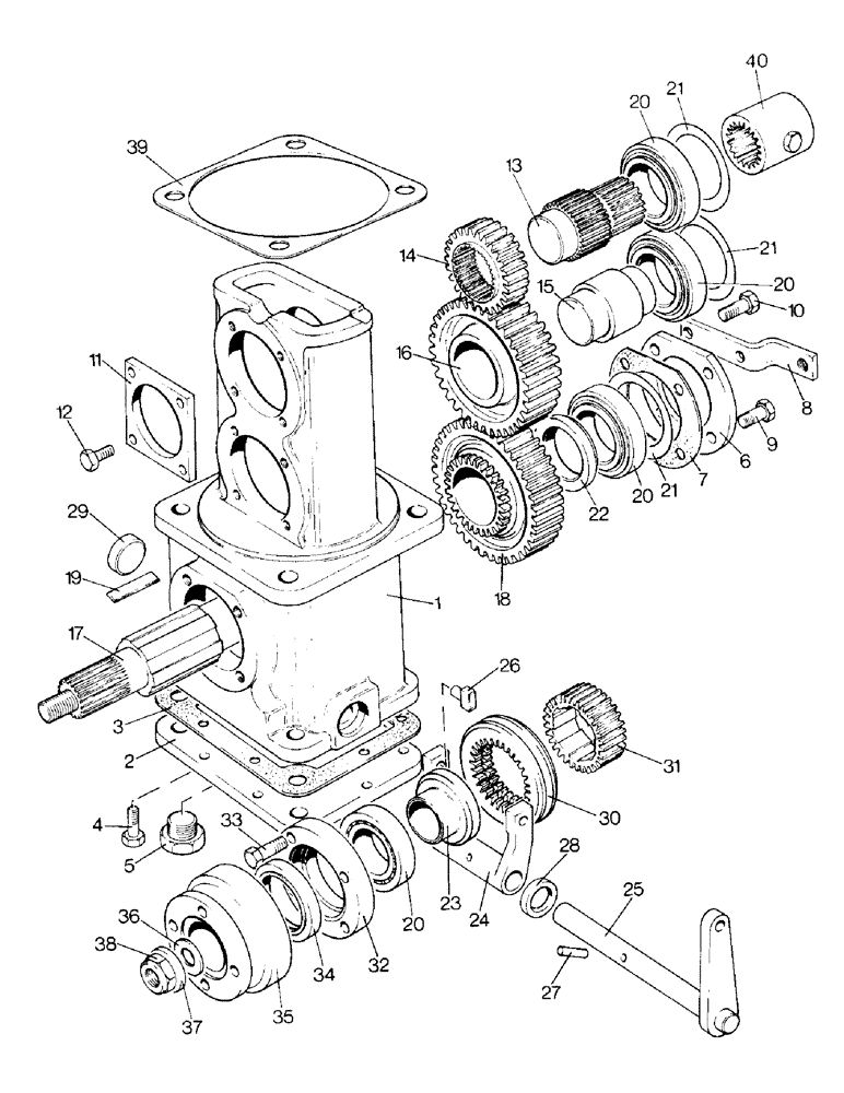 Схема запчастей Case IH 996 - (C07-1) - GEARBOX, TRANSFER GEARBOX MK4 4WD TRACTORS, DAVID BROWN AXLE, 990 4WD, 996 4WD Gearbox