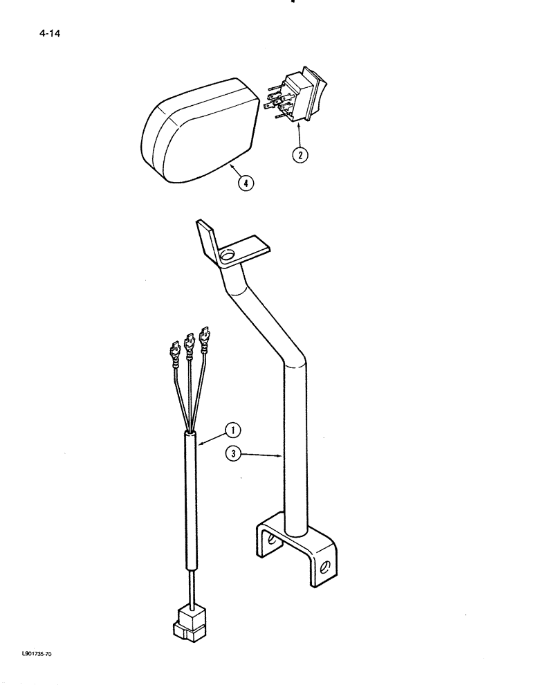 Схема запчастей Case IH 1620 - (4-14) - HEADER LIFT HANDLE HARNESS (06) - ELECTRICAL