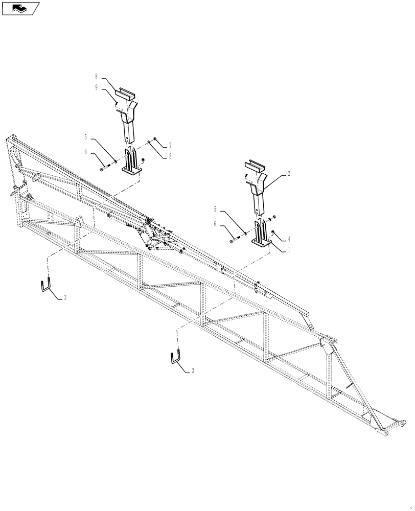 Схема запчастей Case IH 3230 - (39.100.12) - OUTER CRADLE ASSEMBLY (39) - FRAMES AND BALLASTING