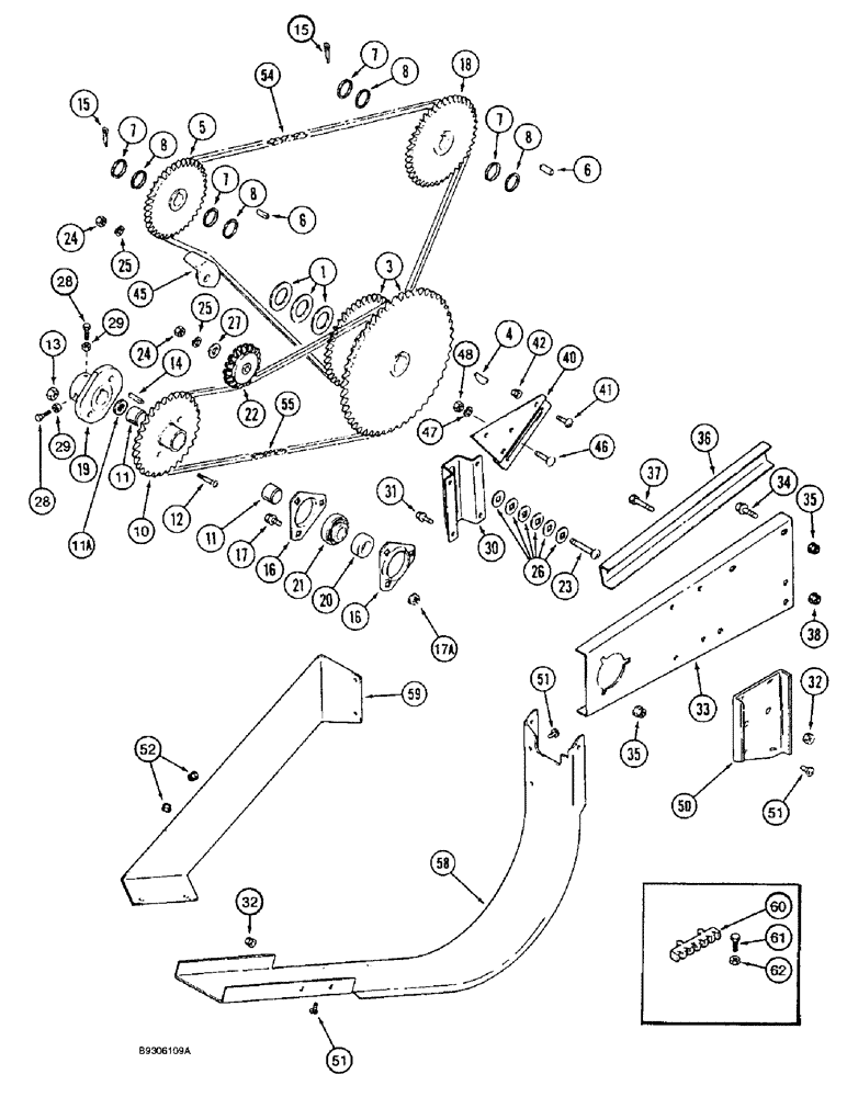 Схема запчастей Case IH 1666 - (9E-14) - GRAIN TANK UNLOADER, CHAIN DRIVE (17) - GRAIN TANK & UNLOADER