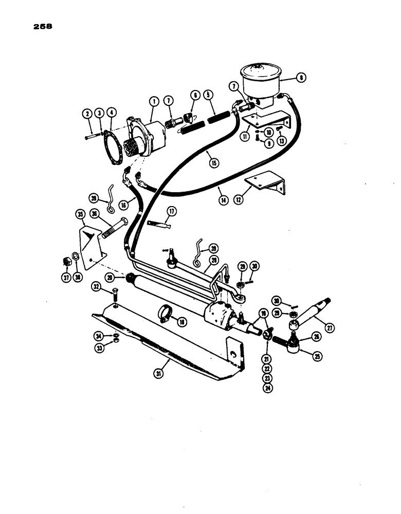 Схема запчастей Case IH 530 - (258) - 430-530 HEAVY DUTY FRONT AXLE, POWER STEERING (05) - STEERING