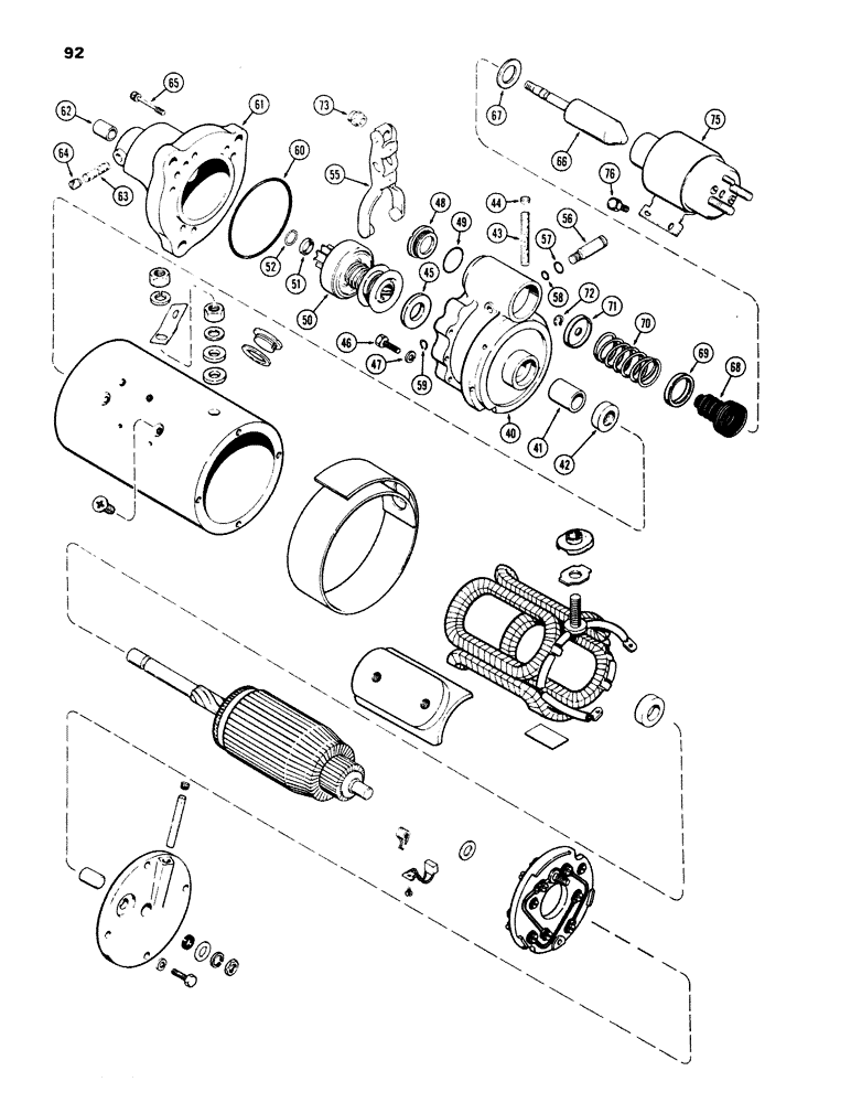 Схема запчастей Case IH 970 - (092) - A59217 STARTER, (401B) DIESEL ENGINE (04) - ELECTRICAL SYSTEMS