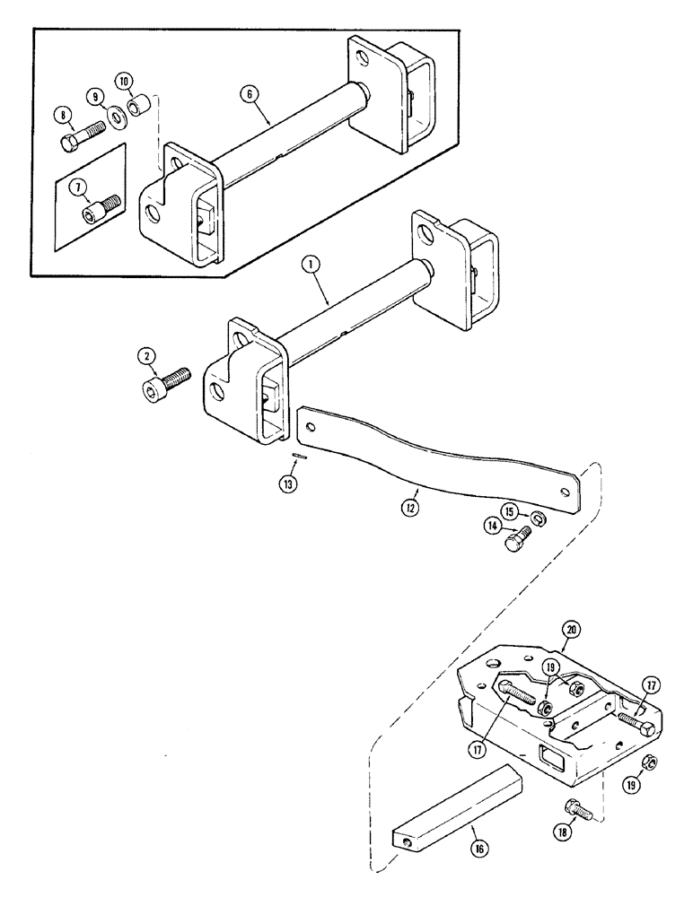 Схема запчастей Case IH 1370 - (356) - D.O.M. SYSTEM, CROSSBAR WITH 1-1/8 INCH MOUNTING HOLES, FIRST USED TRANSMISSION SERIAL NO. 2476547 (09) - CHASSIS/ATTACHMENTS