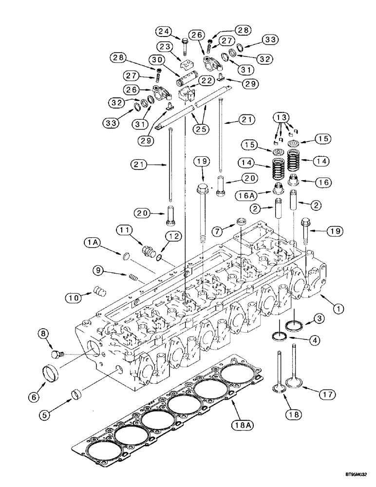 Схема запчастей Case IH MX200 - (2-074) - CYLINDER HEAD, VALVE MECHANISM, MX180, MX200, MX220, 6T-830/6TAA-830 EMISSIONS CERTIFIED ENGINE (02) - ENGINE