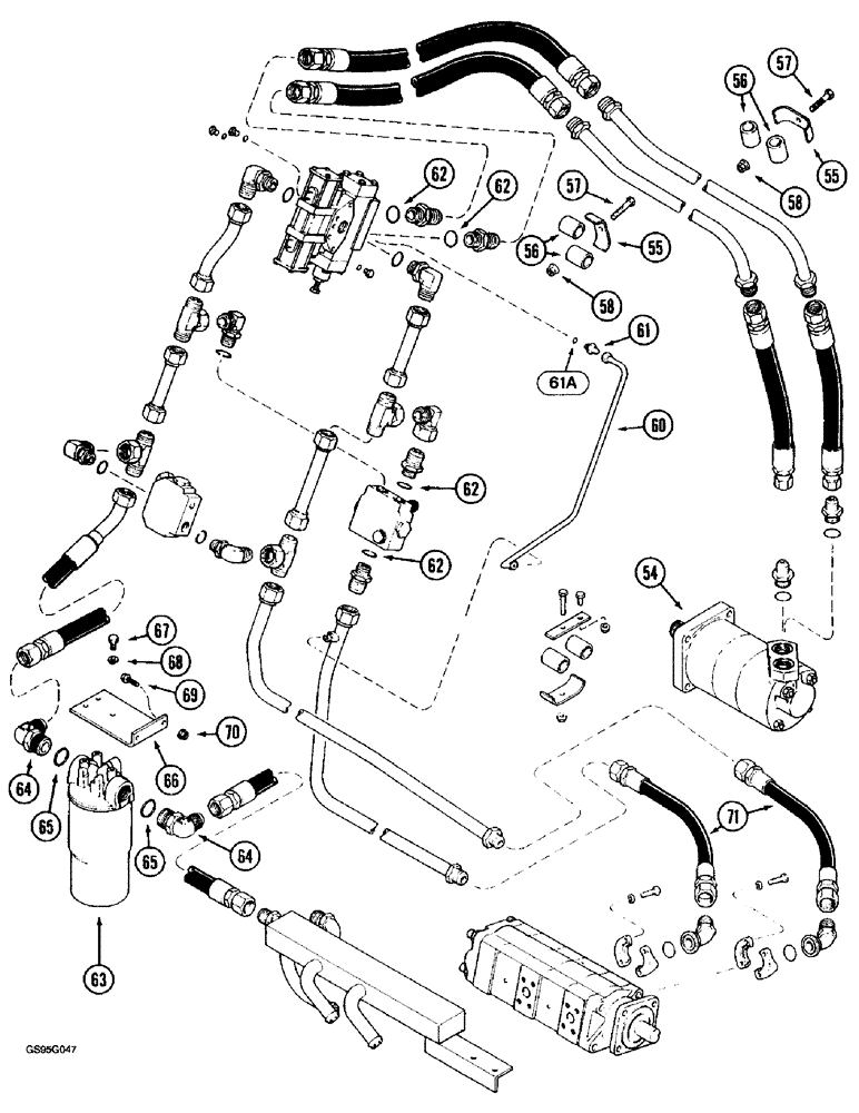 Схема запчастей Case IH 1670 - (8-54) - HEADER AND REEL DRIVE, SELECTOR VALVE SYSTEM, (CONT) (07) - HYDRAULICS