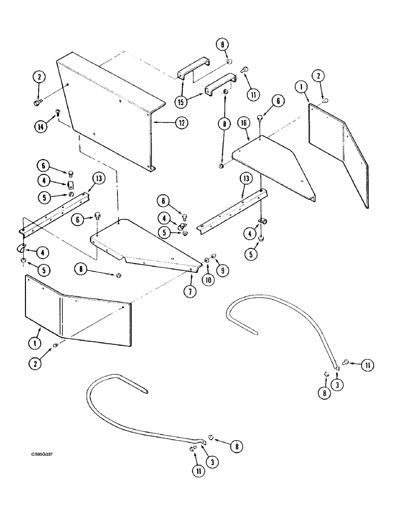 Схема запчастей Case IH 1670 - (9F-06) - STRAW SPREADER SHIELDS (19) - STRAW SPREADER & CHOPPER