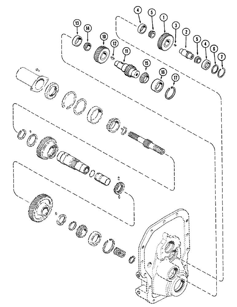 Схема запчастей Case IH 2090 - (6-316) - PTO IDLER GEARS AND SHAFTS, DUAL SPEED, 540 - 1000 RPM (06) - POWER TRAIN